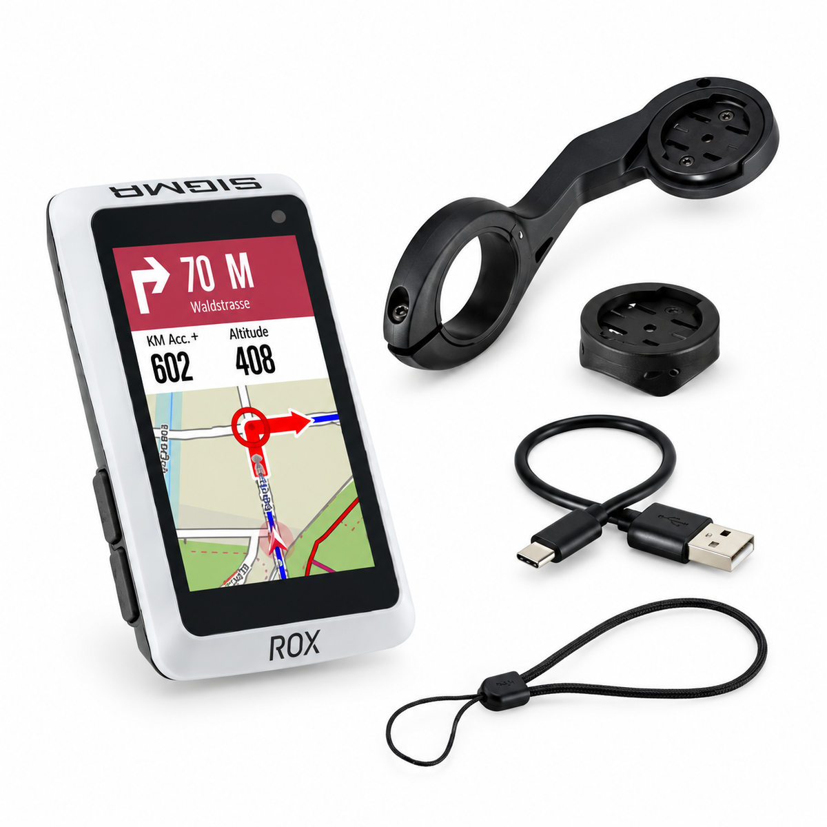 Sigma fietscomputer ROX 12.1 EVO GPS White Basic