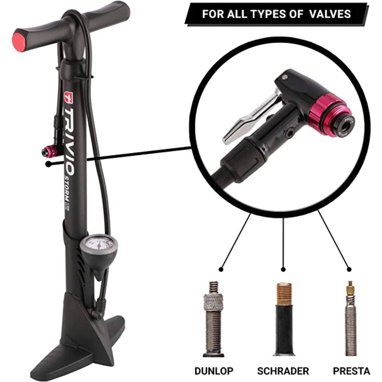 Trivio Storm Vloerpomp met Manometer 11 Bar | Haaghoek