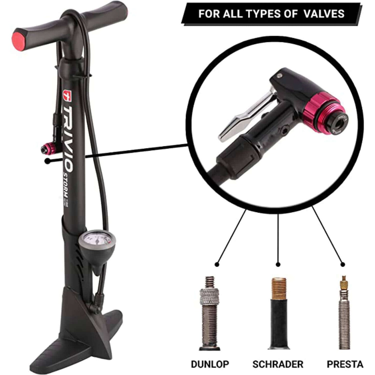Trivio Storm Vloerpomp met Manometer 11 Bar | Haaghoek