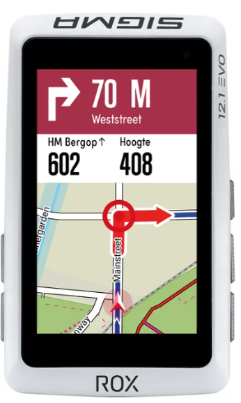 Sigma Computer ROX 12.1 EVO GPS White Set ANT+/BLE-Borstriem/Speed/Cadans Sensoren