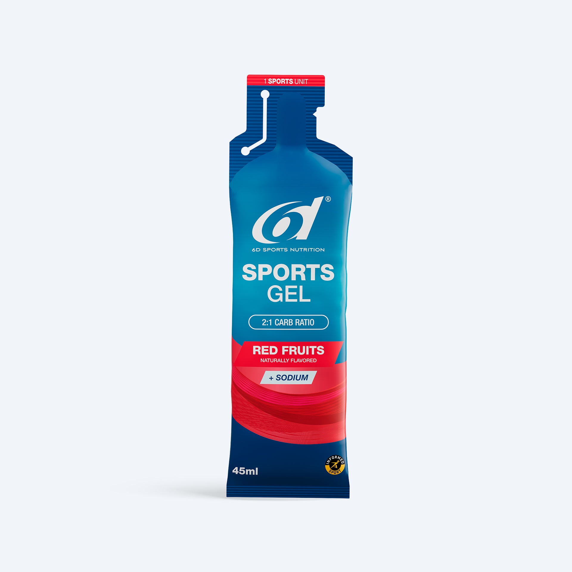 6D Sports gel Rood Fruit 6 x 45 ml