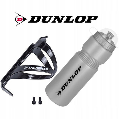 Grijze DUNLOP Fiets Waterfles 750 ML met Fleshouder
