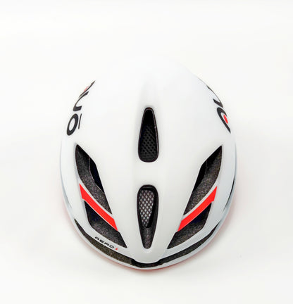 AVO AERO II Fietshelm Wit Rood 58-61 cm | Aero Racehelm