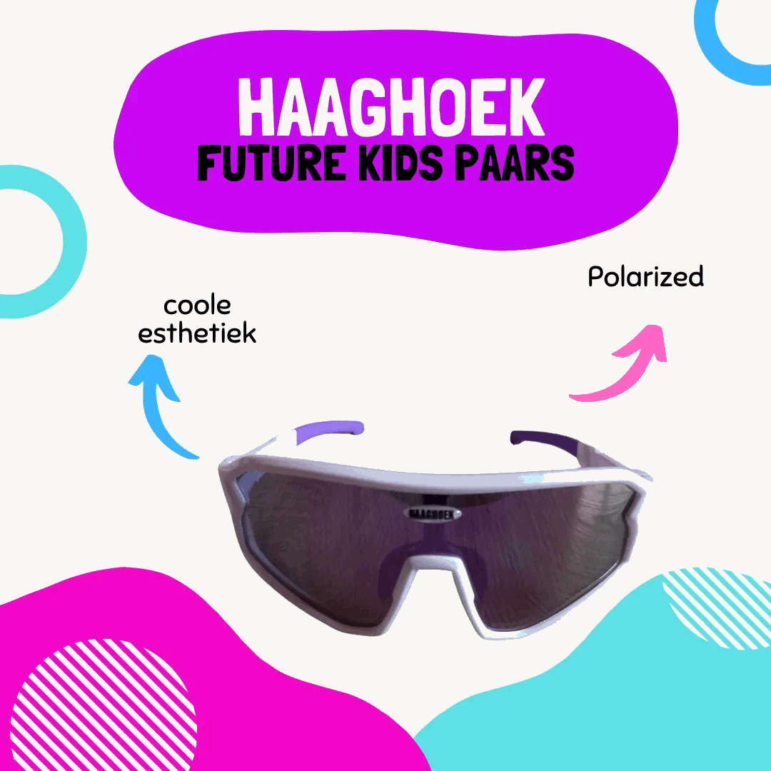 Fietsbril Haaghoek Future Kids paars-wit Haaghoek