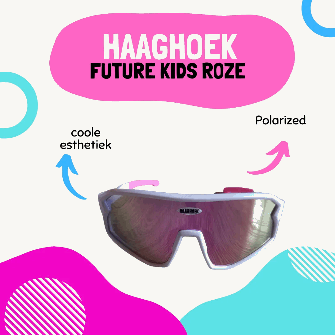 Fietsbril Haaghoek Future Kids roze-wit Haaghoek