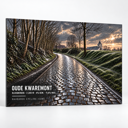 Oude Kwaremont Cycling Icon – Wielerkunst op Dibond