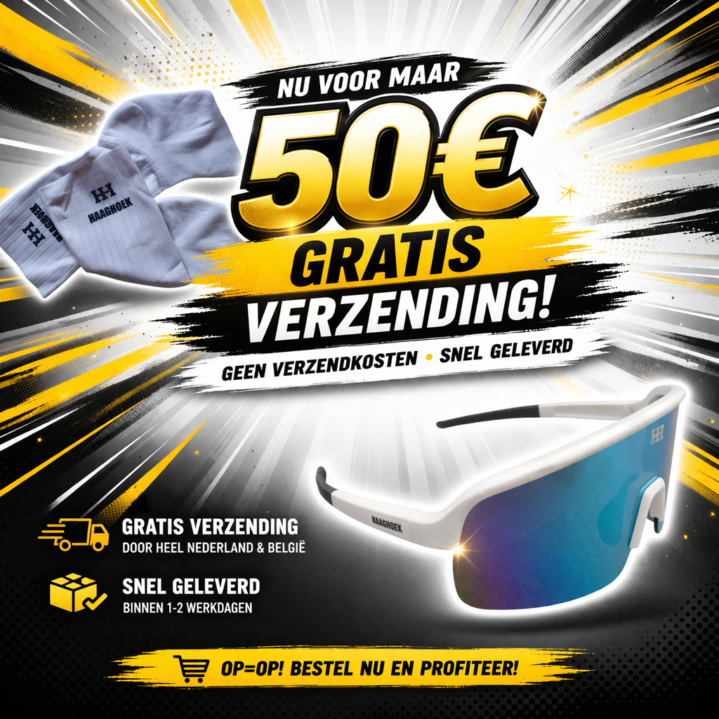 HAAGHOEK STRADA SET! - Fietsbril Strada + 2 paar witte Haaghoek Aero sokken