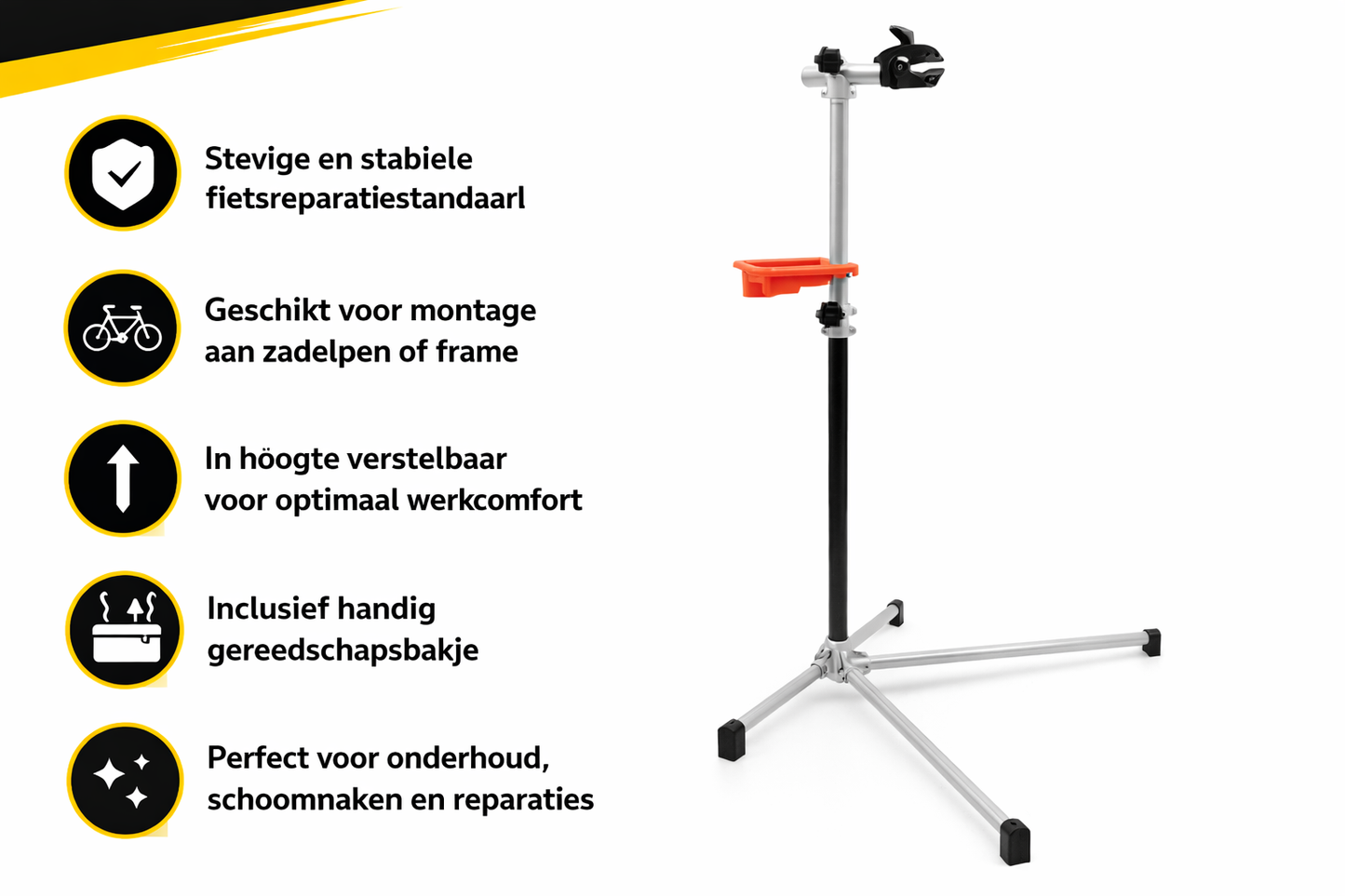 Fietsreparatiestandaard verstelbaar | Werkstandaard fiets | Haaghoek