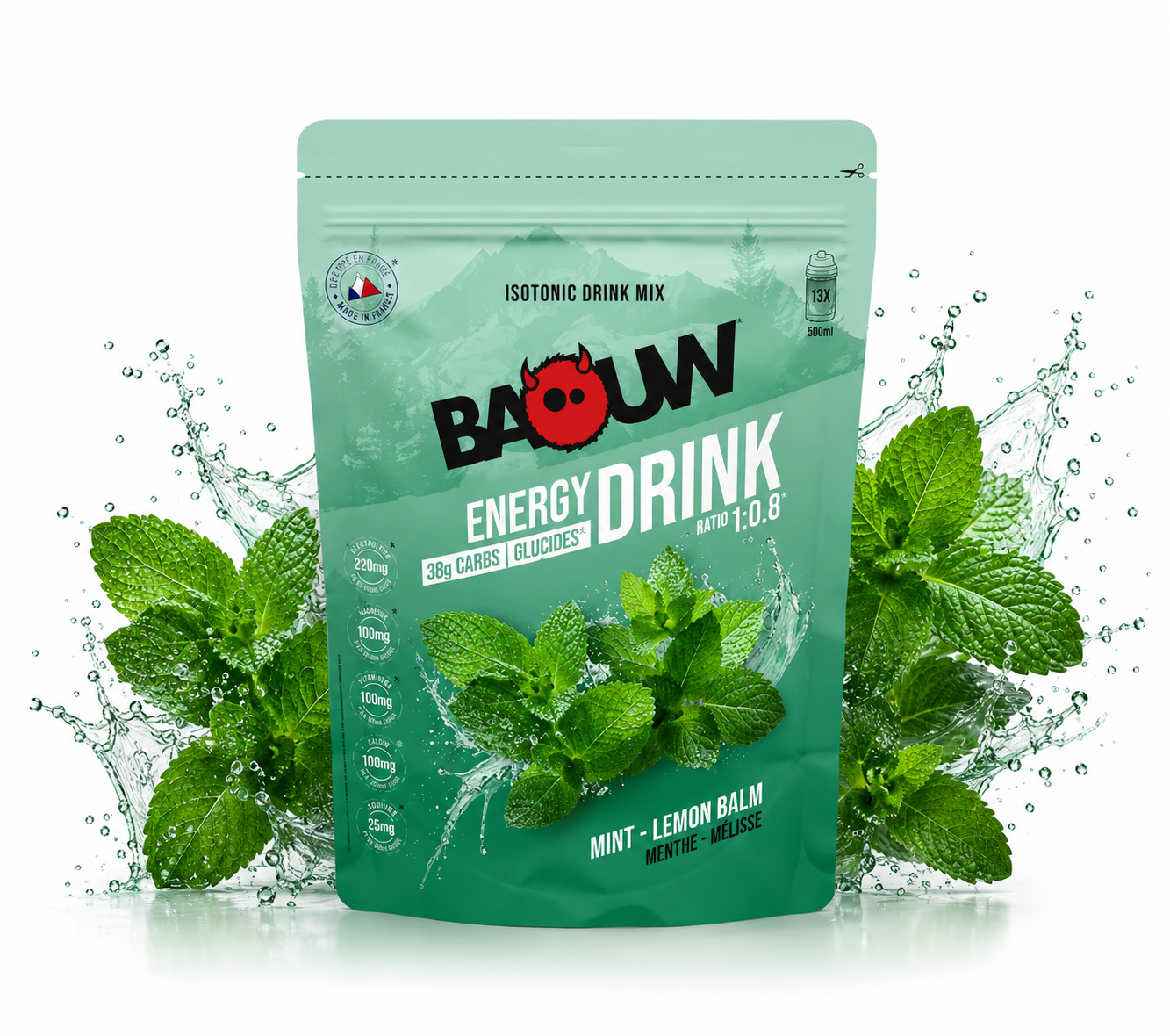 Baouw Energy Drink Mix Mint – Lemon Balm 585g
