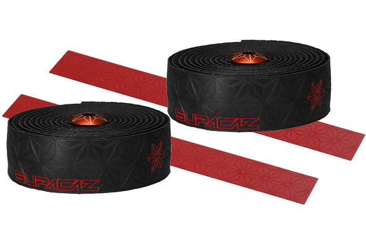 Supacaz - Super Sticky Kush Galaxy Stuurlint Zwart / Rood inclusief Aluminium Stuurplug