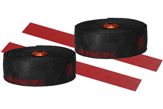 Supacaz - Super Sticky Kush Galaxy Stuurlint Zwart / Rood inclusief Aluminium Stuurplug