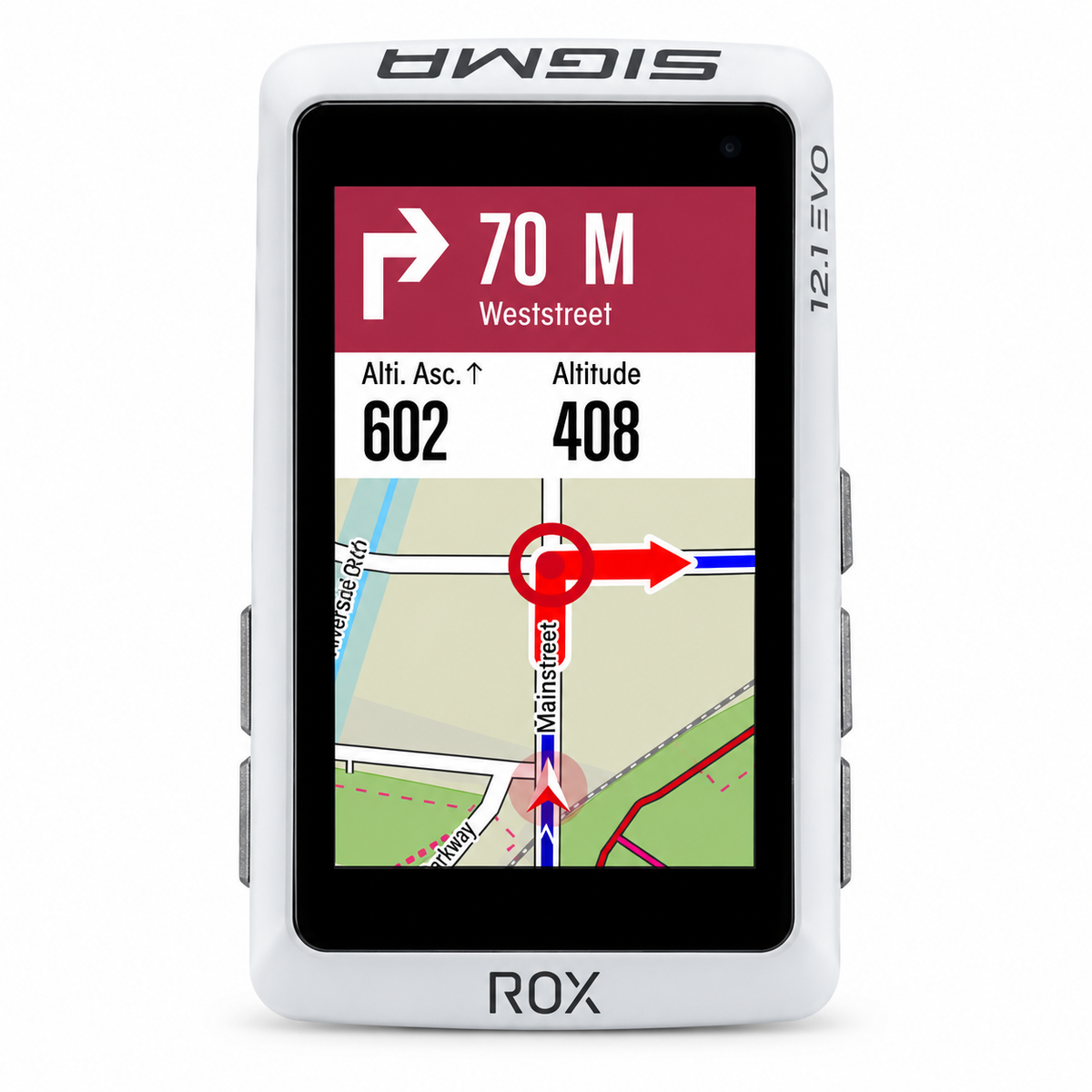 Sigma fietscomputer ROX 12.1 EVO GPS White Basic
