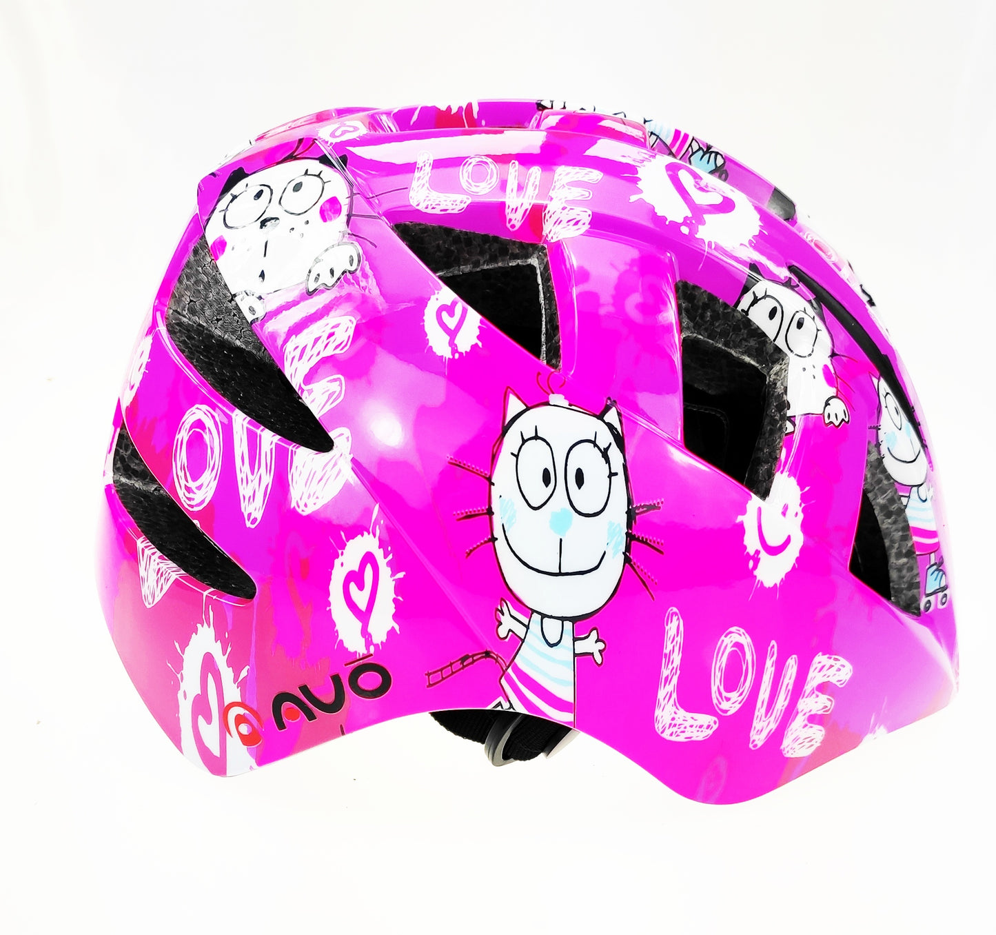 AVO Pink Kitty Kinderfietshelm S 48-52 cm | 3-5 Jaar