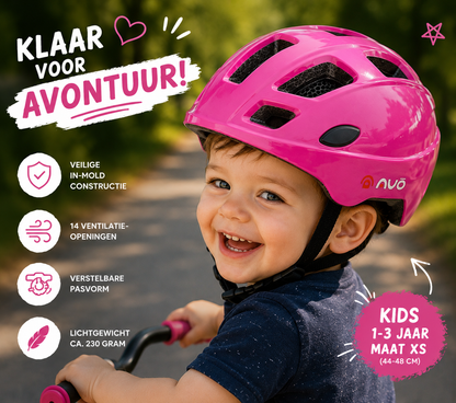 Kinderfietshelm AVO Kids Pink XS (44-48 cm) | 1 tot 3 jaar | Haaghoek