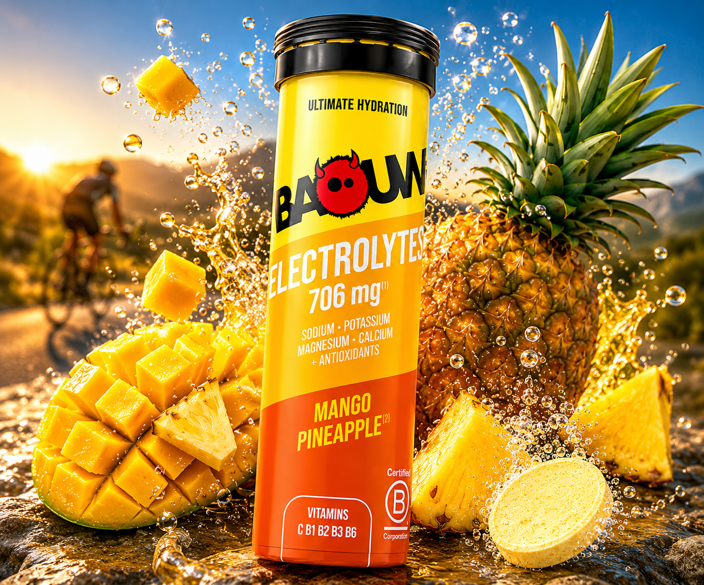 Baouw Electrolytes Mango & Pineapple – Ultimate Hydration For Cyclists
