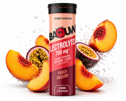 Baouw Elektrolyten Perzik & Passievrucht – Premium Hydratatie Voor Wielrenners