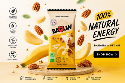Baouw Banana Pecan Energy Bar | Biologische Energiereep | Haaghoek Bike Store