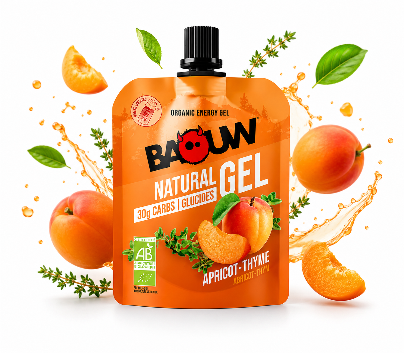 Baouw Energy Gel Apricot Thyme – Natuurlijke energie met een verrassend frisse twist