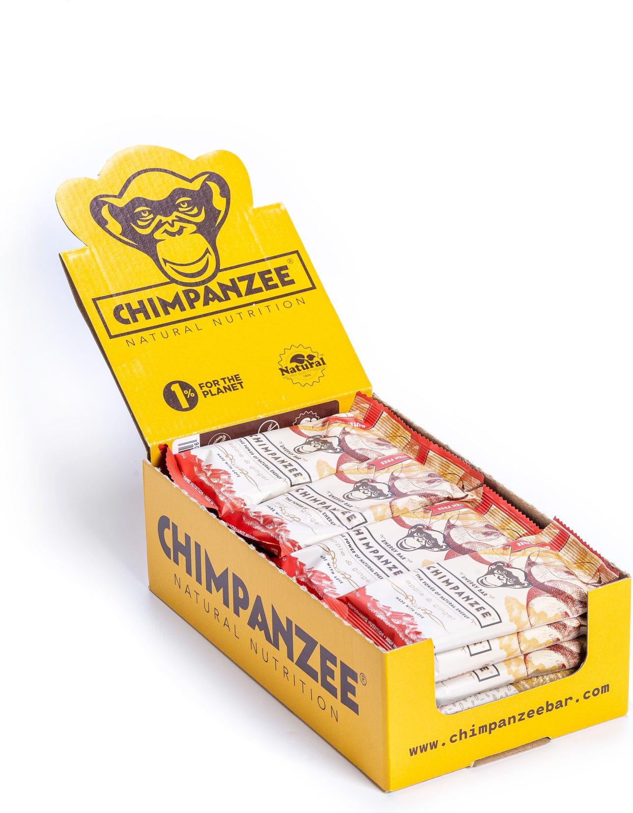 Chimpanzee Energy Bar Apple & Ginger  - Per doos - 20 Stuks