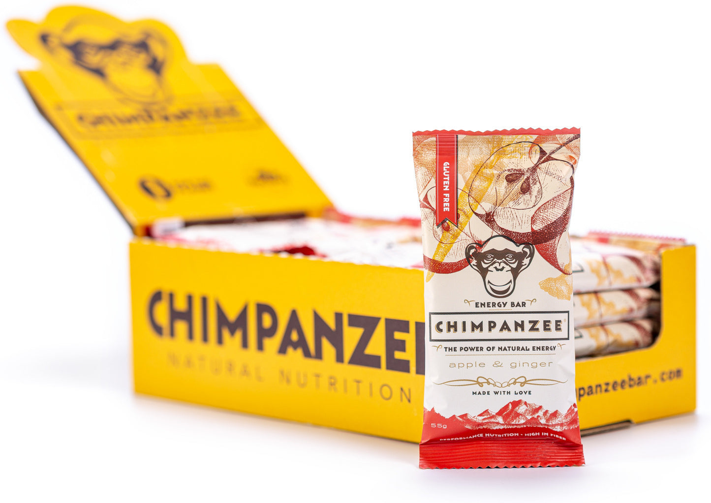 Chimpanzee Energy Bar Apple & Ginger  - Per doos - 20 Stuks