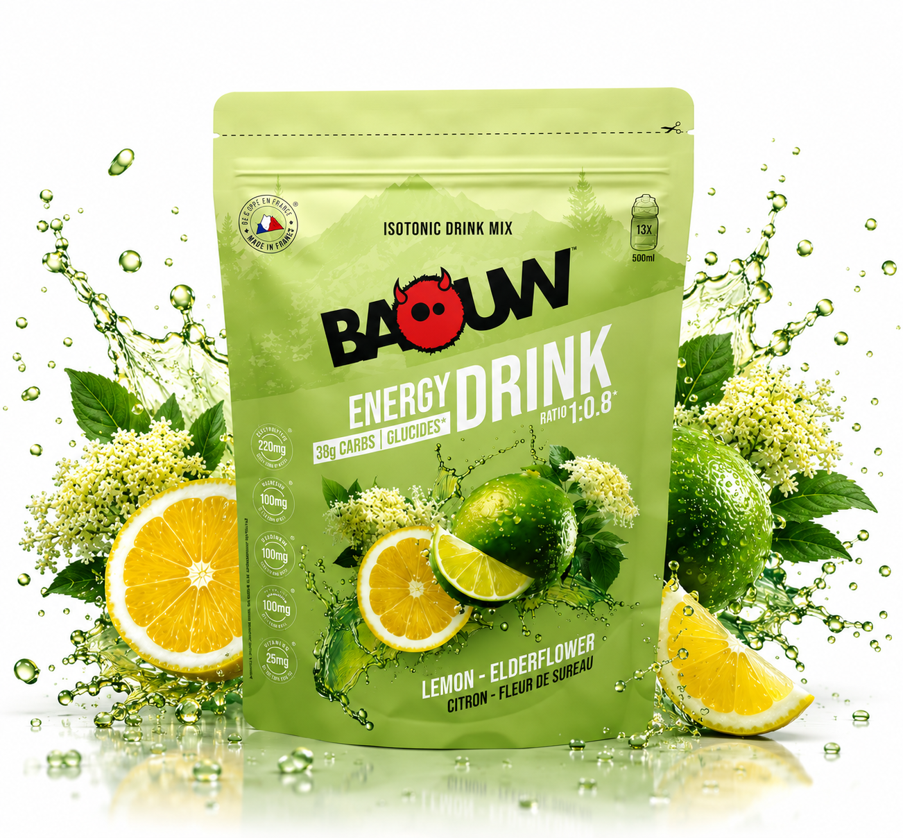 Baouw Energy Drink Mix Lemon – Elderflower 585g