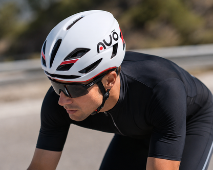 AVO AERO II Fietshelm Wit Rood 58-61 cm | Aero Racehelm