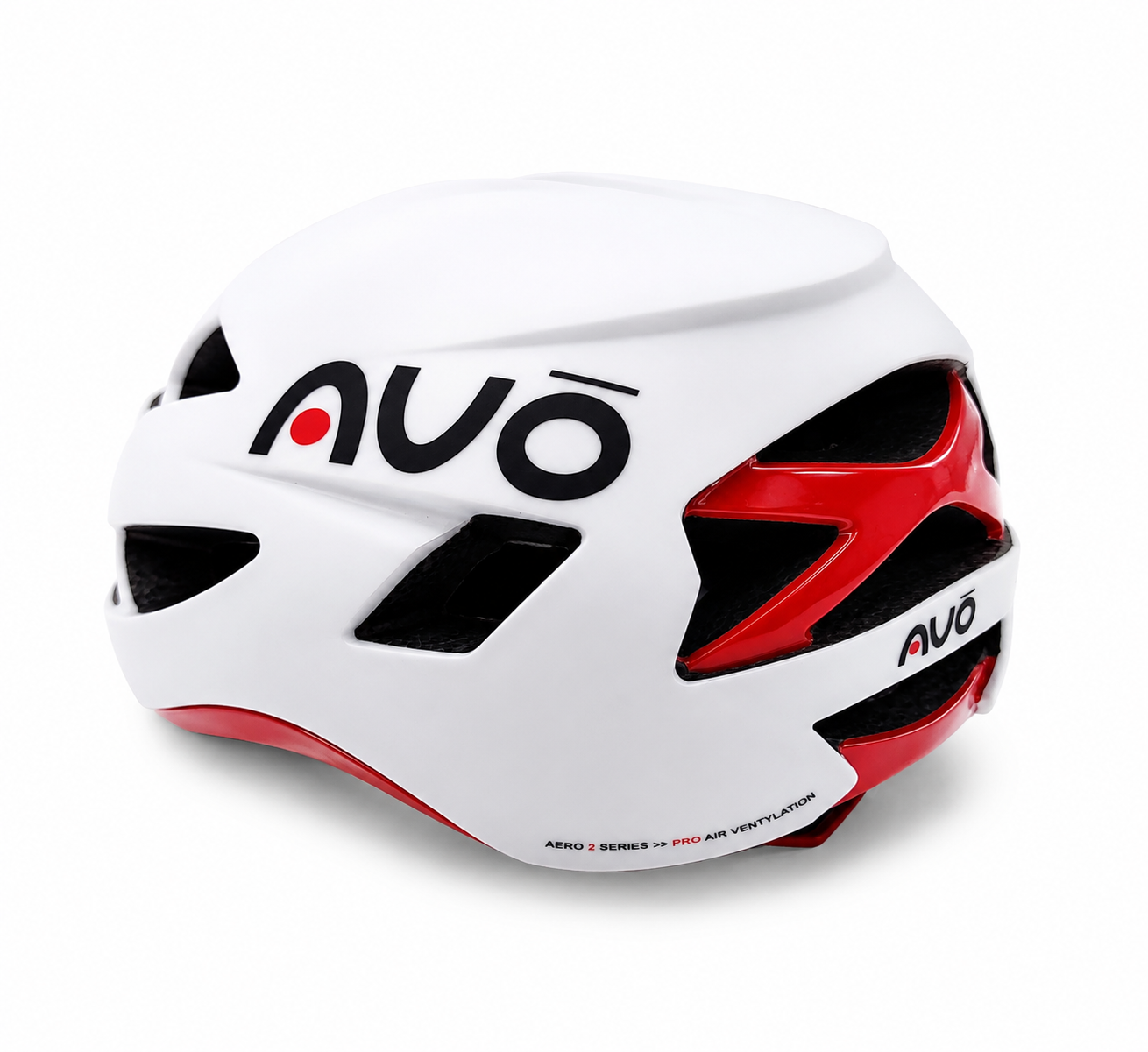 AVO AERO II Fietshelm Wit Rood 58-61 cm | Aero Racehelm