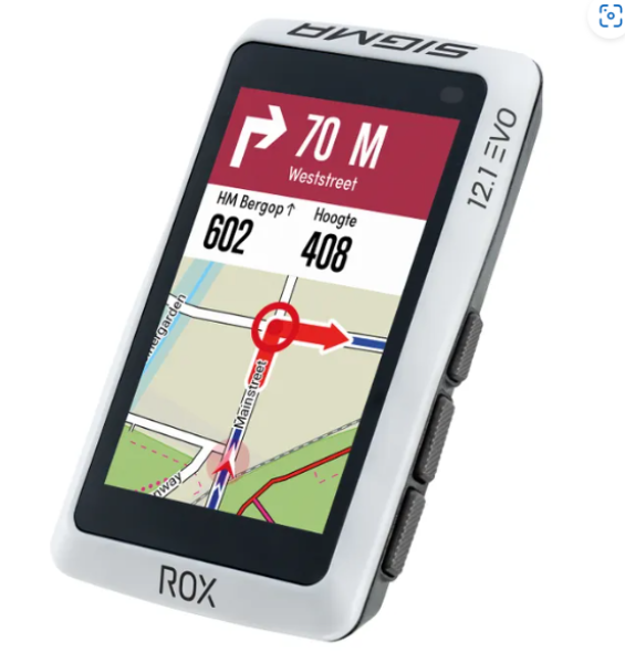 Sigma Computer ROX 12.1 EVO GPS White Set ANT+/BLE-Borstriem/Speed/Cadans Sensoren
